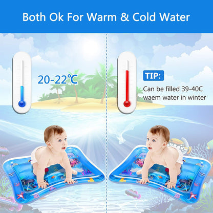 Baby Water Play Mat, features a colorful underwater design with floating foam toys
